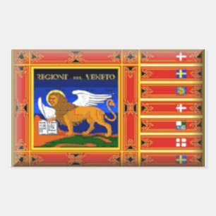 Venetien (Italien) Flagga Rektangulärt Klistermärke