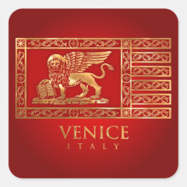 Venetisk Flagga Fyrkantigt Klistermärke