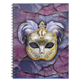 Venetisk mask med lavender Feathers Anteckningsbok