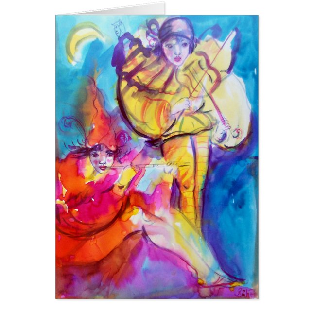 VENETISK MASQUERADE / MUSICAL NOCTURNE HÄLSNINGSKORT (Framsidan)