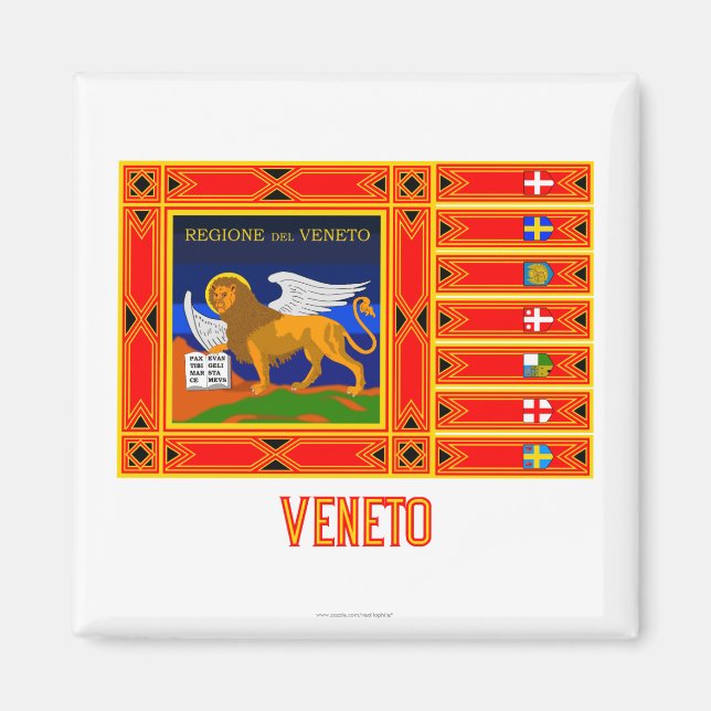 Veneto flagga med namn magnet (Framsidan)