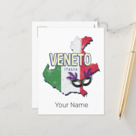 Veneto Italien Retro-regionen Karta Vintage Souven Helg Vykort