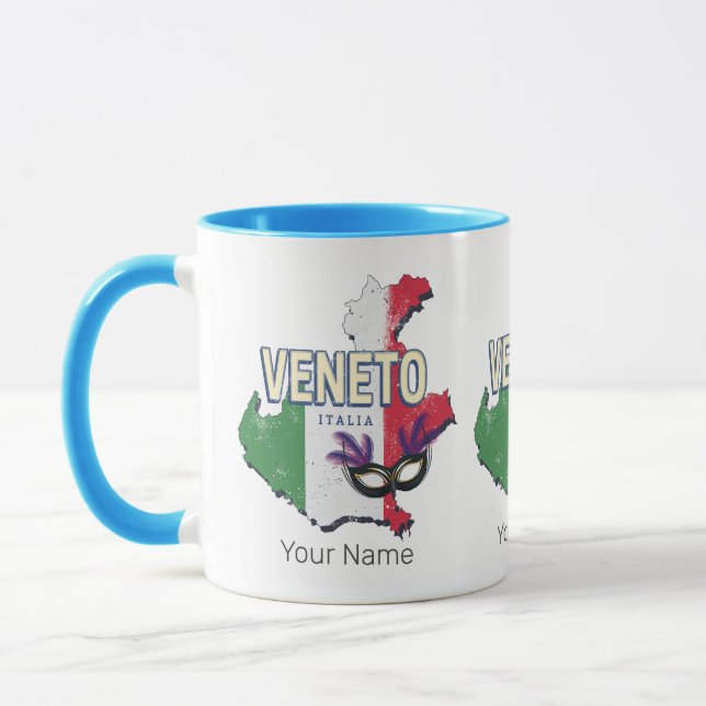 Veneto Italien Retro-regionen Karta Vintage Souven Mugg (Vänster)