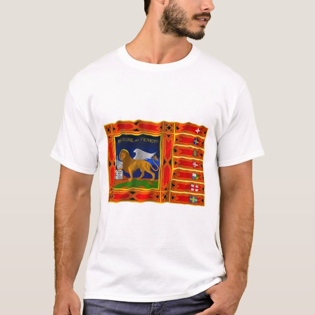 Veneto som vinkar flagga t shirt (Framsida)