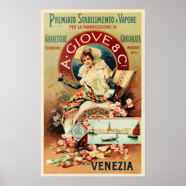 VENEZIA A Giove & Co Chocolate Candy Confectionery Poster (Framsidan)