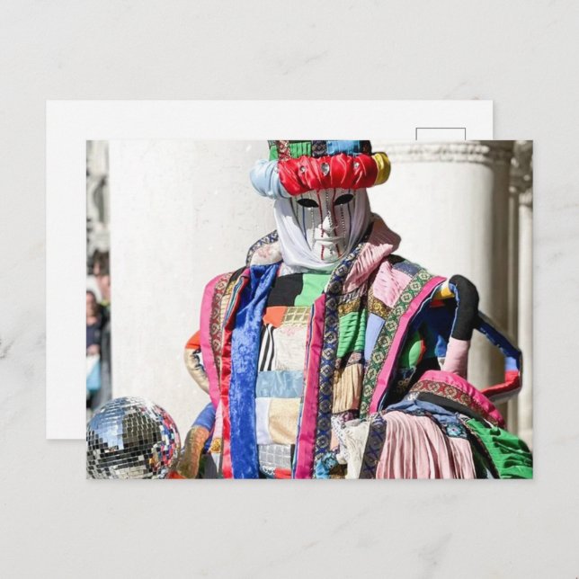 Venezia Carnivale Spectacular Färg Vykort (Fram/baksida)