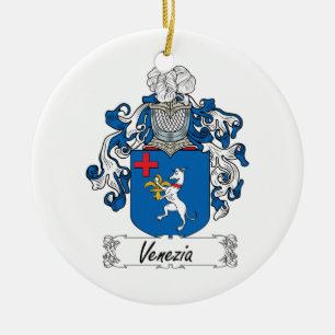 Venezia familjvapensköld julgransprydnad keramik