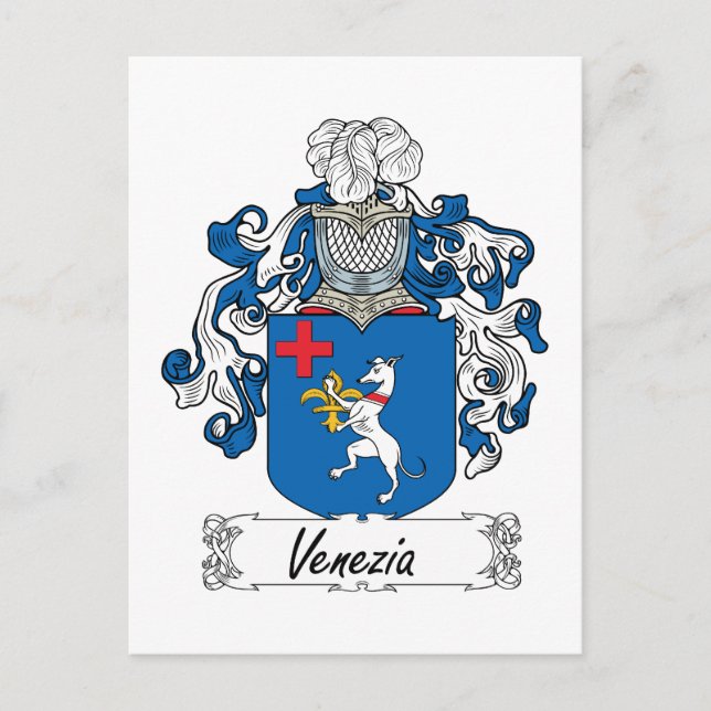 Venezia Family Crest Vykort (Framsida)