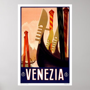 Venezia Gondola Vintage resor Poster