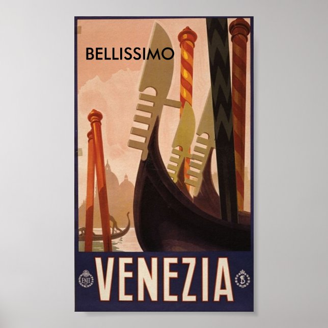 Venezia Italien, BELLISSIMO Poster (Framsidan)