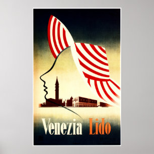 VENEZIA LIDO Venice Vintage Italien Travel Poster