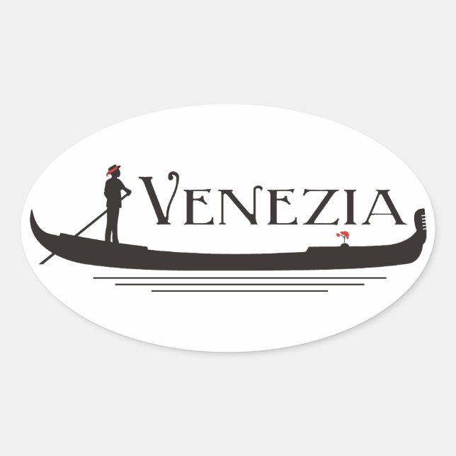 Venezia Ovalt Klistermärke (Framsida)