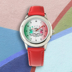 Venezia Rialto Bold Linjer-barn Stainless Steel Re Armbandsur