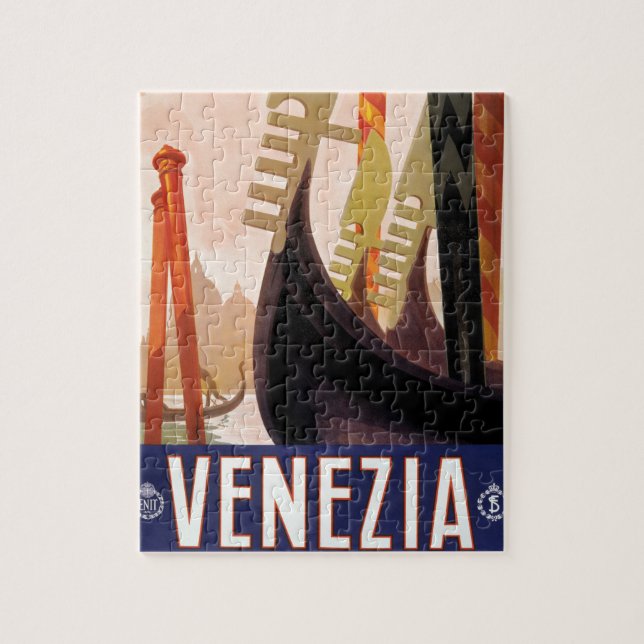 Venezia, Venedig, Italien Gondoler Vintage Researk Pussel (Vertikal)