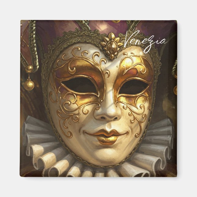 Venezia Venice Italien Carnival Mask Magnet (Framsidan)