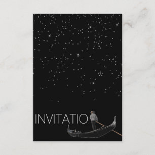 Venezian Gondola-inbjudan Stars Natt Inbjudningar