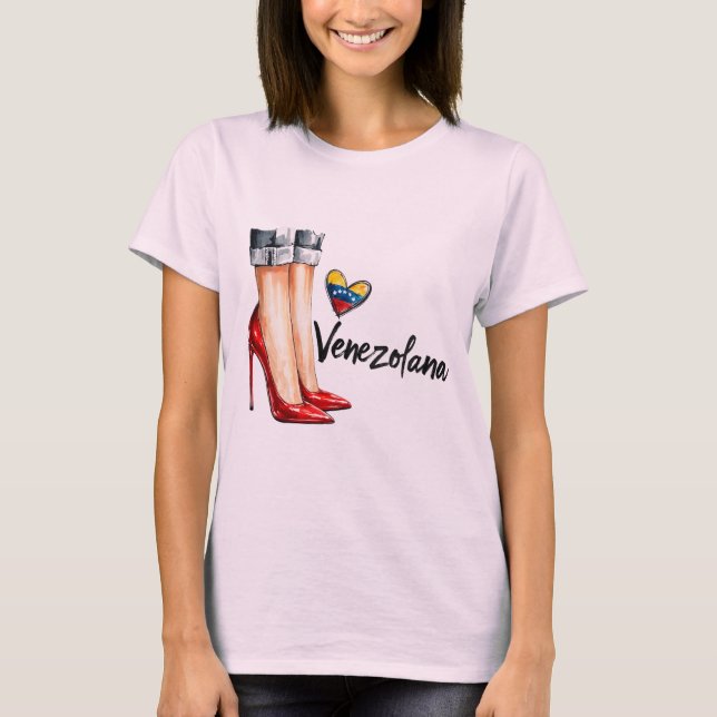 Venezolana Fuerte y Elegante – Caigo, Me Levanto.. T Shirt (Framsida)
