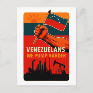 Venezolaner Vi pumpar hårdare Flagga Petroleum Olj Vykort
