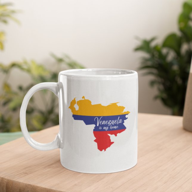 Venezuela är min hemstad Flagga Karta Kaffemugg (Venezuela is my home Flag Map Coffee Mug)