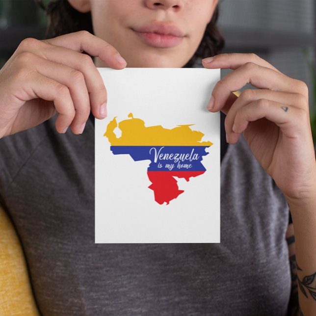 Venezuela är mitt hem vykort (venezuela flag map postcard)