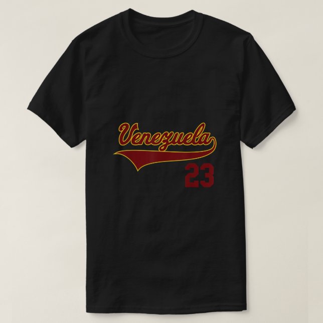 Venezuela Baseball Franela Vinotinto Beisbol 23288 T Shirt (Design framsida)