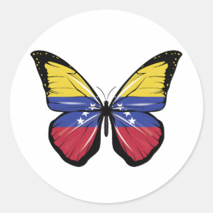 Venezuela Butterfly Flagga Runt Klistermärke