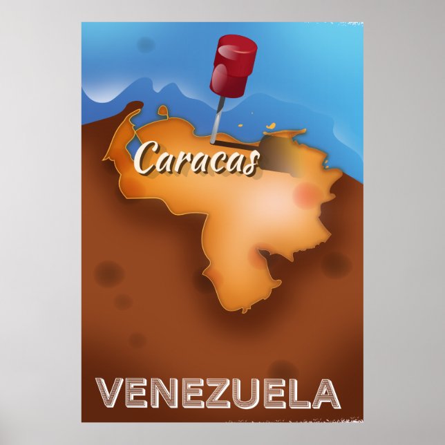 Venezuela, Caracas vintage resemål Poster (Framsidan)