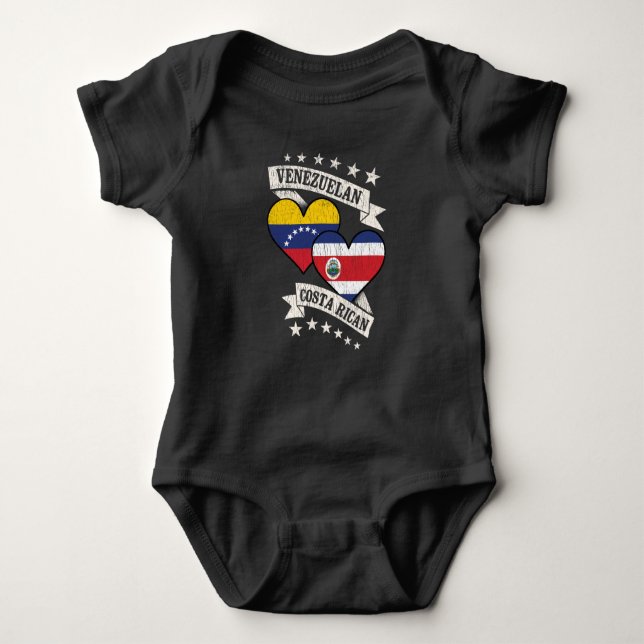 Venezuela Costa Rican Heart Flaggor Venezuela Cost T Shirt (Framsida)