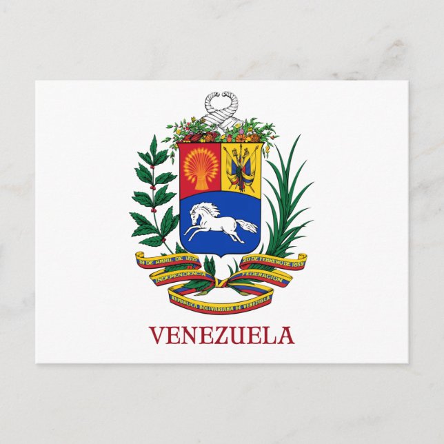 VENEZUELA - emblem/jacka av arm/flagga/symbol Vykort (Framsida)