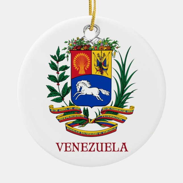 VENEZUELA - emblem/vapensköld/flagga/symbol Julgransprydnad Keramik (Framsidan)