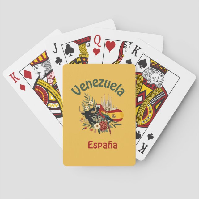 Venezuela + España – fusión de raíces y orgullo  Casinokort (Baksidan)