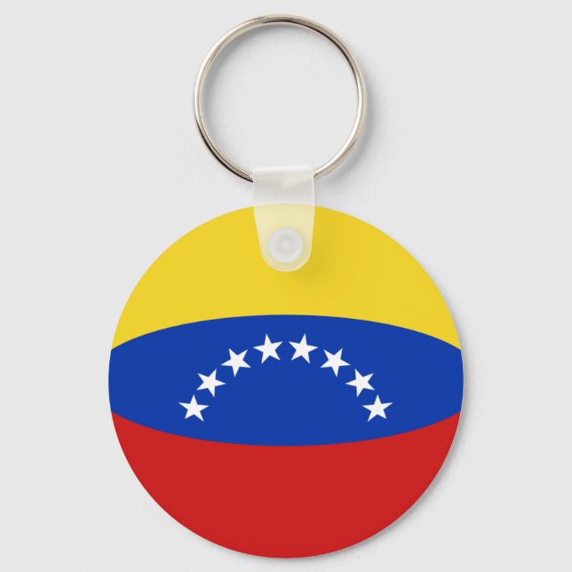 Venezuela Fisheye Flagga Keychain Nyckelring (Framsida)
