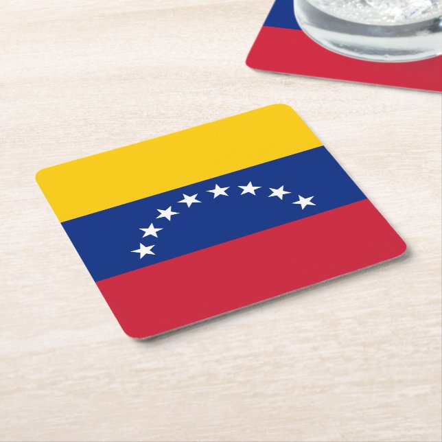 Venezuela flag custom paper drink coasters underlägg papper kvadrat (Vinklad)