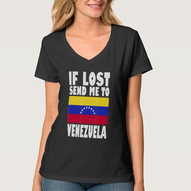 Venezuela Flag Design  If lost send me to Venezuel T Shirt (Framsida)