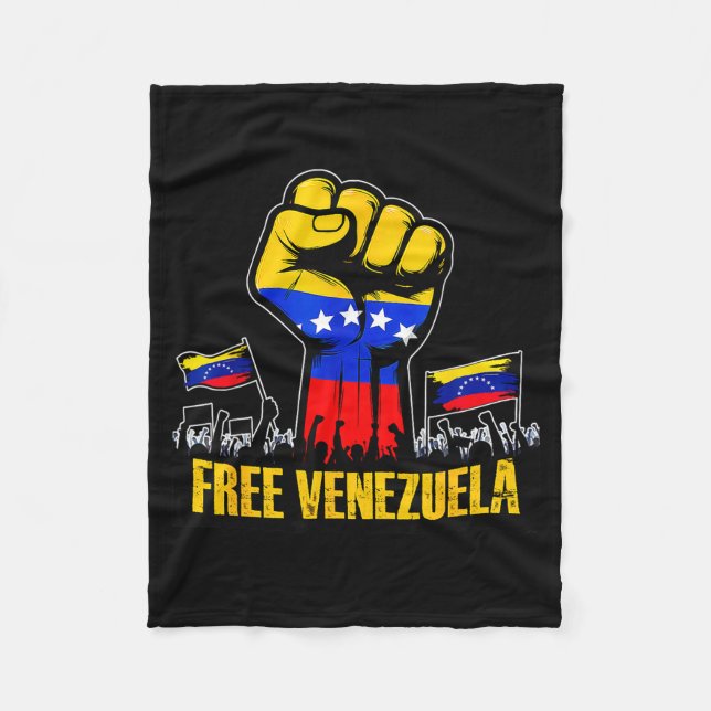 Venezuela Flag Venezuela Libre 2026  Fleecefilt (Framsidan)