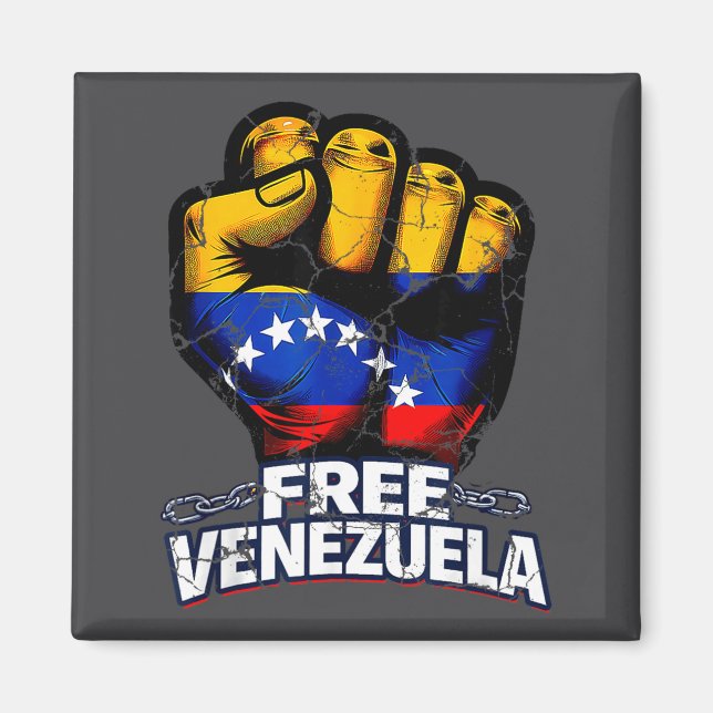 Venezuela Flag Venezuela Libre 2026  Magnet (Framsidan)