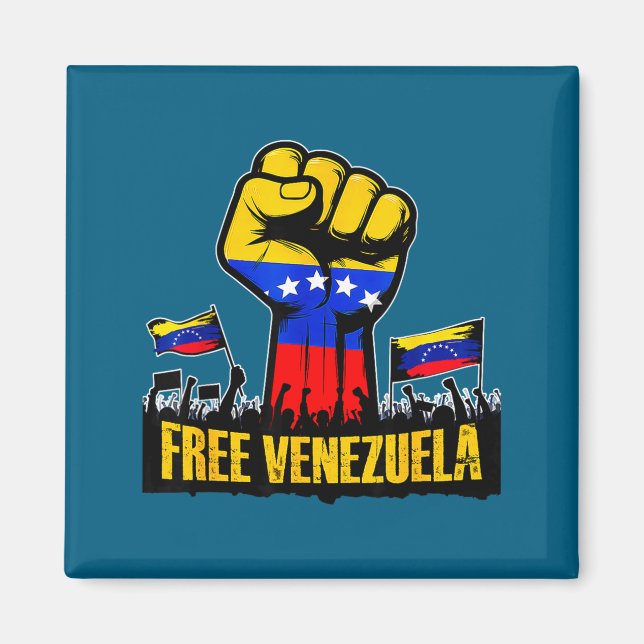 Venezuela Flag Venezuela Libre 2026  Magnet (Framsidan)