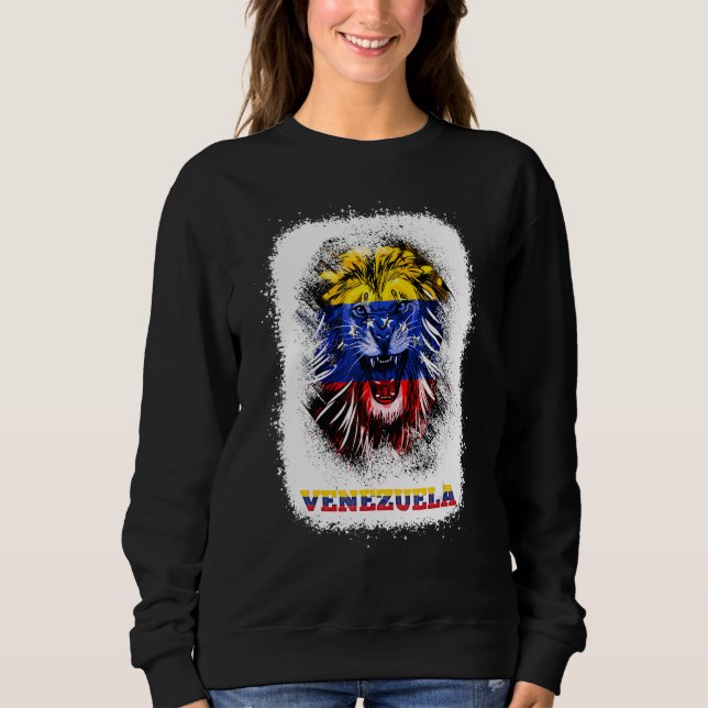 Venezuela Flag With Lion Face Venezuelan Pride Des T Shirt (Framsida)