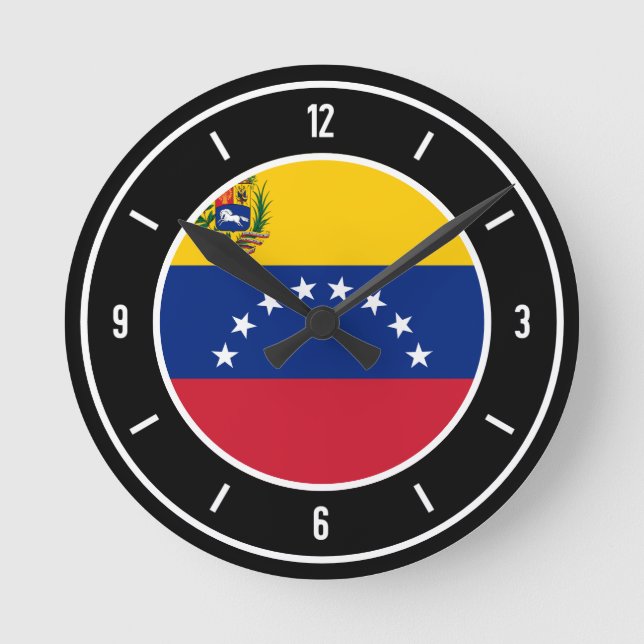 Venezuela Flagga Elegant Rund Klocka (Framsida)