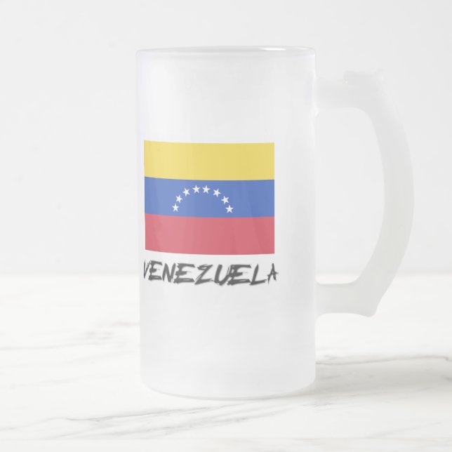 Venezuela flagga frostat ölglas (Höger)