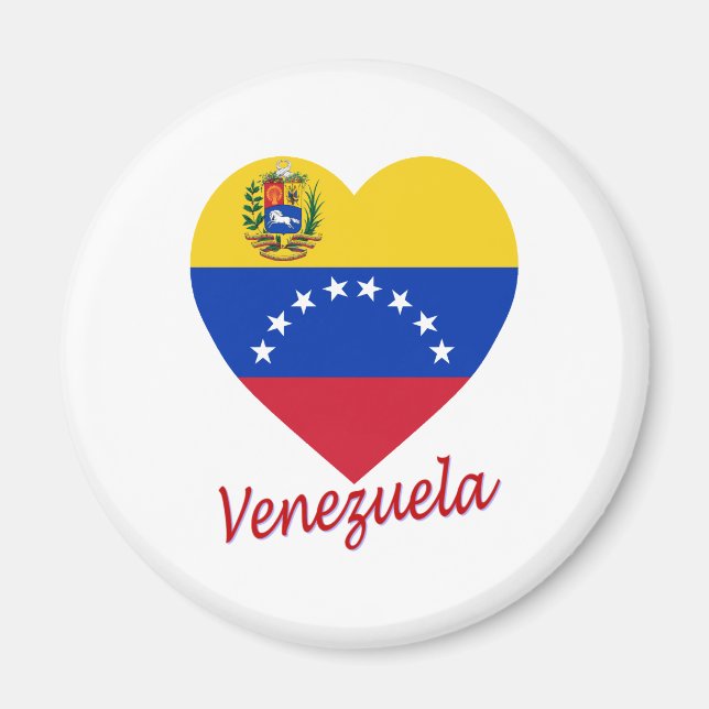 Venezuela Flagga Heart Magnet (Framsidan)