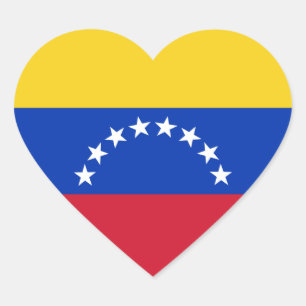 Venezuela Flagga Heart Sticker Hjärtformat Klistermärke