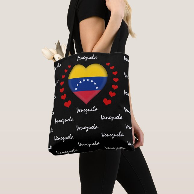 Venezuela Flagga, Heart Venezuela Flagga mode/idro Tygkasse (Närbild)