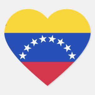venezuela flagga hjärtformat klistermärke