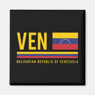 Venezuela Flagga & ISO-kod Alfa 3 Design Magnet