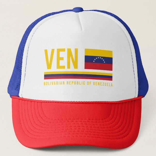 Venezuela Flagga & ISO-kod Alpha 3 Design Keps (Framsida)