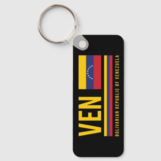 Venezuela Flagga & ISO-kod Alpha 3 Design Nyckelring (Framsida)