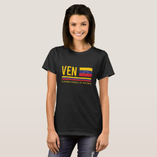 Venezuela Flagga & ISO-kod Alpha 3 Design T-Shirt