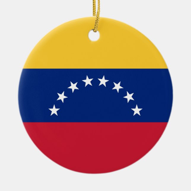 Venezuela flagga julgransprydnad keramik (Framsidan)