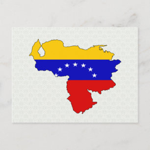 Venezuela Flagga Karta full storlek Vykort